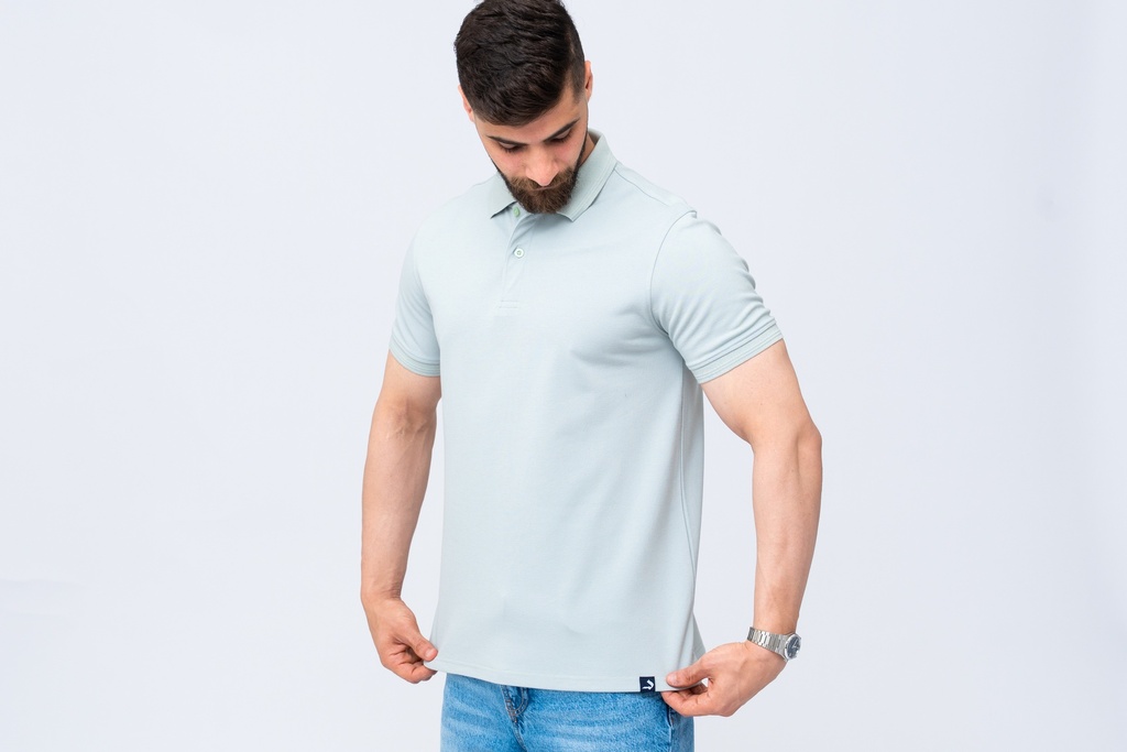 [SCS011] بولو أساسي RM (رمادي, XL)