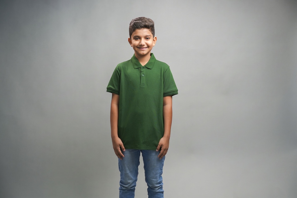 [SCS012] RM KIDS  POLO (M GREEN, 12Y)