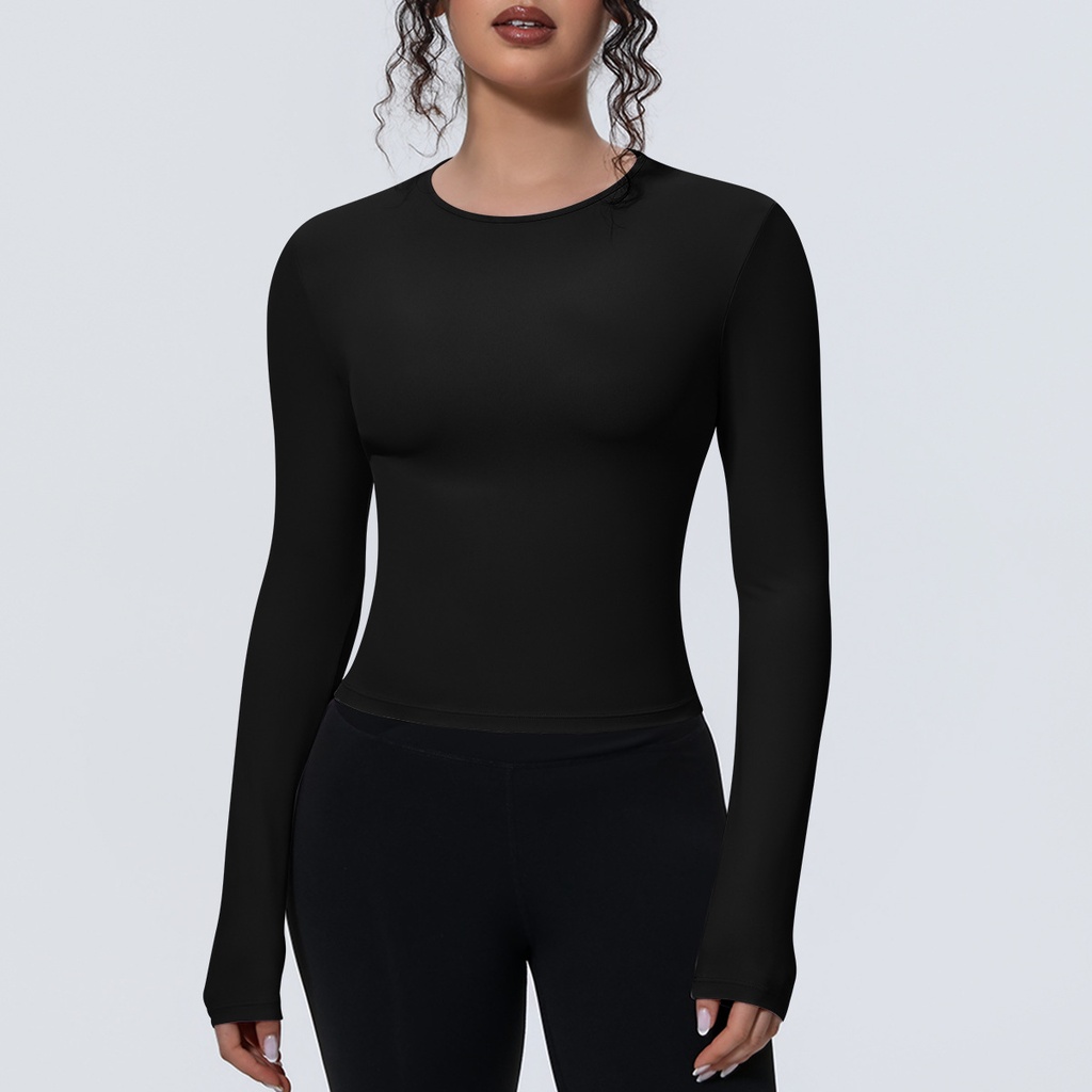 [NS7132 TIGHT LONG SLEEVE] NS7132 TIGHT LONG SLEEVE (BLACK , S)