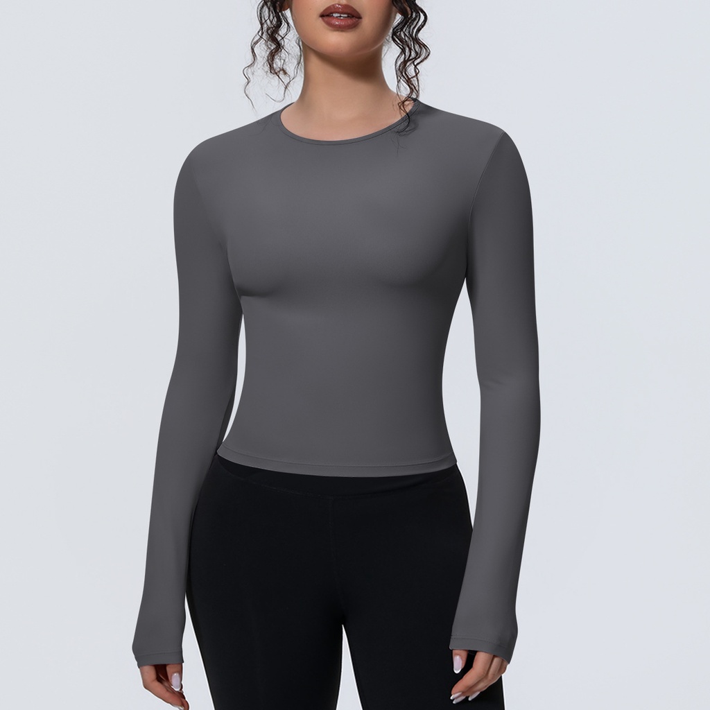 [NS7132 TIGHT LONG SLEEVE] NS7132 TIGHT LONG SLEEVE (DARK GREY, S)