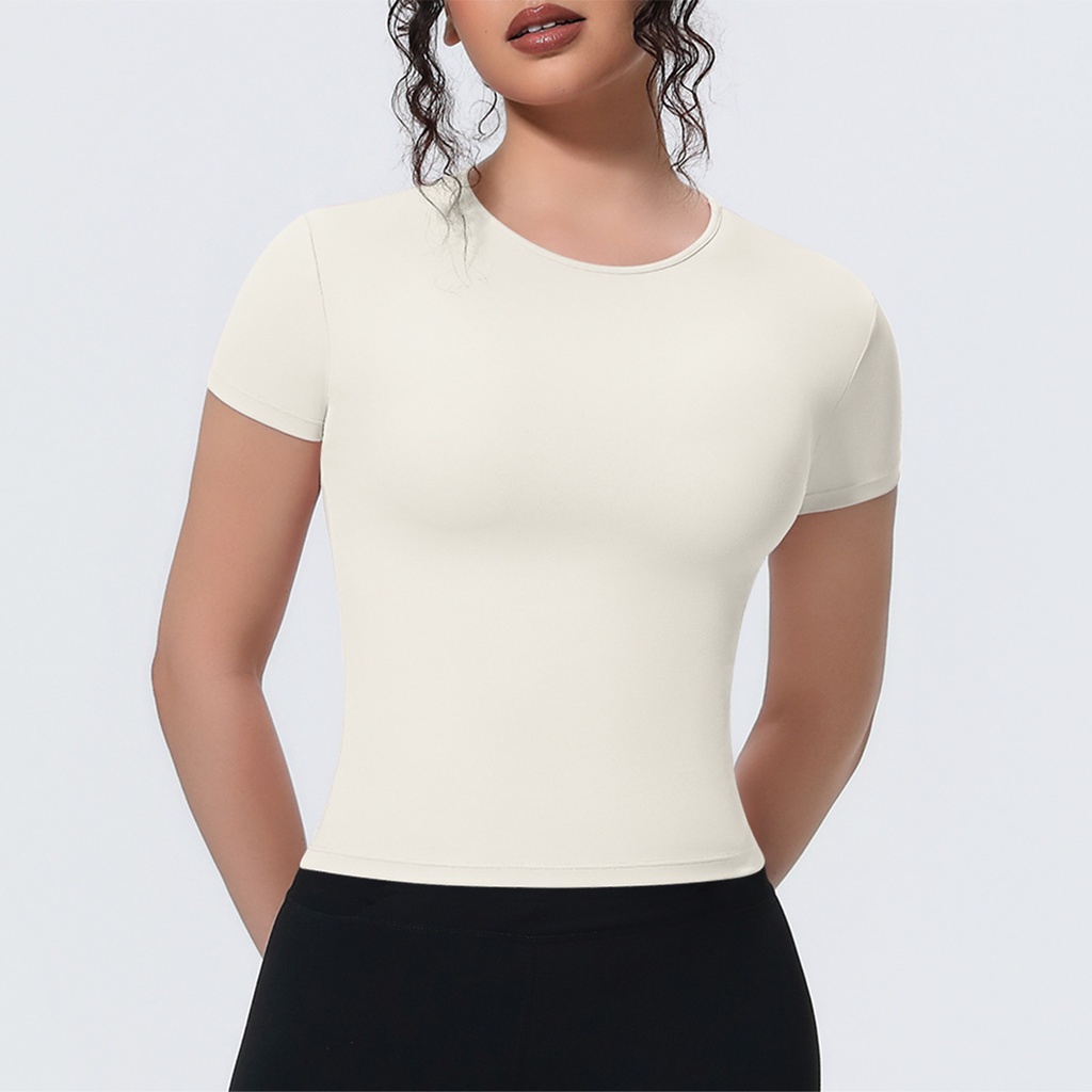 [NS7131 TIGHT T-SHIRT] NS7131 TIGHT T-SHIRT (IVORY , S)