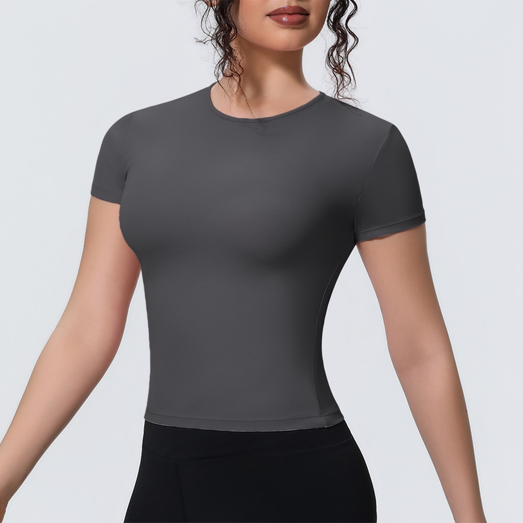 [NS7131 TIGHT T-SHIRT] NS7131 TIGHT T-SHIRT (DARK GREY, S)
